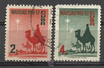 Sellos: CUBA 1956 SERIE COMPLETA CIRCULADA - Foto 1