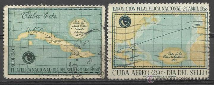 Sellos: CUBA 1958 SERIE COMPLETA CIRCULADA - Foto 1