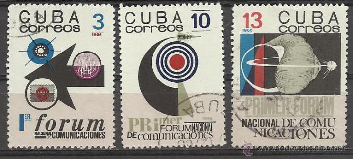 Sellos: CUBA SERIE COMPLETA MATASELLADA DE 1966 - Foto 1