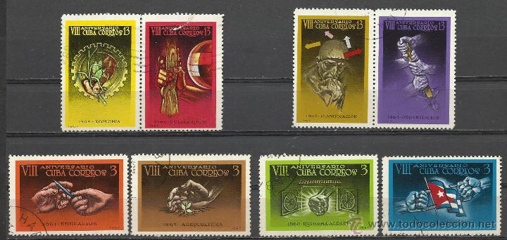 Sellos: CUBA SERIE COMPLETA MATASELLADA DE 1967 - Foto 1
