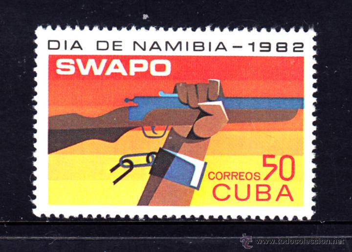 Sellos: CUBA 2385** - A&Ntilde;O 1982 - DIA DE NAMIBIA - Foto 1