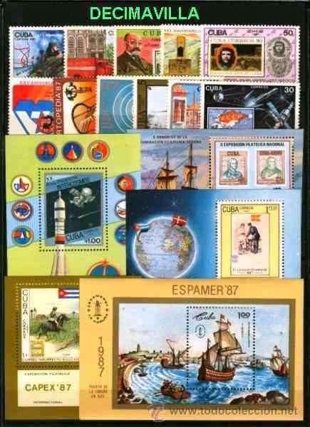 Sellos: CUBA, 1987, A&Ntilde;O NUEVO Y COMPLETO - Foto 2