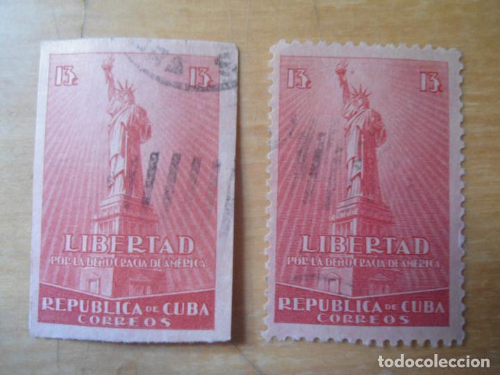 Briefmarken: LOTE SELLOS ANTIGUOS REPUBLICA CUBA - LIBERTAD DEMOCRACIA AMERICA - DENTADO Y SIN DENTAR