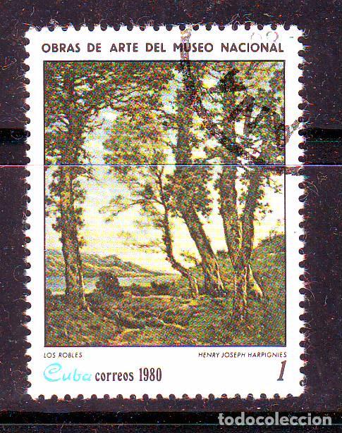 Sellos: CUBA.A&Ntilde;O 1980.ARTE.PINTURA.SELLO USADO CON GOMA. A