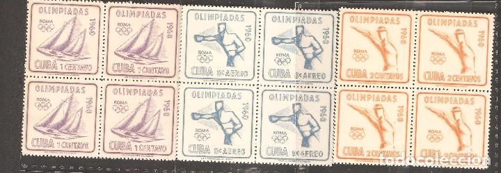 Briefmarken: CUBA,1960,BLOQUE 4,12 VALORES,CAT.YT.532/534,NUEVOS,GOMA ORIGINAL,SIN FIJASELLOS.