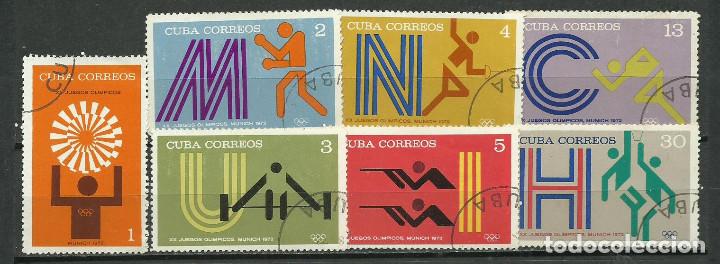 Sellos: CUBA SERIE COMPLETA MATASELLADA DE 1972 - Foto 1