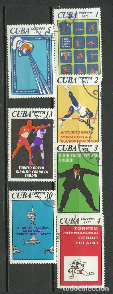 Sellos: CUBA SERIE COMPLETA MATASELLADA DE 1972 - Foto 1