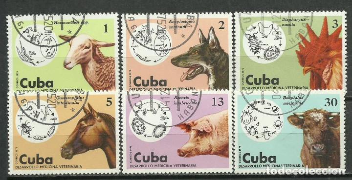 Sellos: CUBA SERIE COMPLETA MATASELLADA DE 1975 - Foto 1