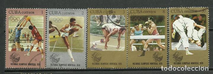 Sellos: CUBA SERIE COMPLETA MATASELLADA DE 1976 - Foto 1