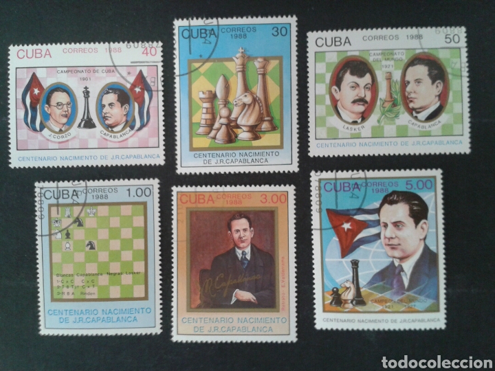 Sellos: CUBA. 2864/9. SERIE COMPLETA USADA. AJEDREZ. - Foto 1