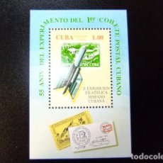 Sellos: CUBA 1990 COSMONAUTICA PRIMER COHETE POSTAL YVERT BLOC 139 ** MNH . Lote 86423876