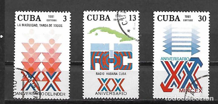 Sellos: CUBA SERIE COMPLETA MATASELLADA DE 1981 - Foto 1