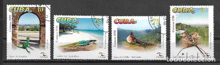 Sellos: CUBA SERIE COMPLETA MATASELLADA DE 1998 - Foto 1