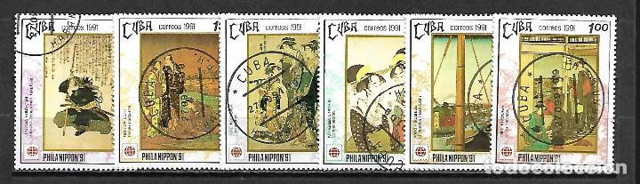Sellos: CUBA SERIE COMPLETA MATASELLADA DE 1991 - Foto 1