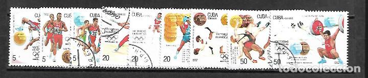 Sellos: CUBA SERIE COMPLETA MATASELLADA DE 1992 - Foto 1