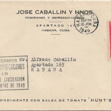 Sellos: RETIRO DE COMUNICACIONES 1949 PRIMER DIA DE CIRCULACION .- SOBRE EMPRESA CUBANA 