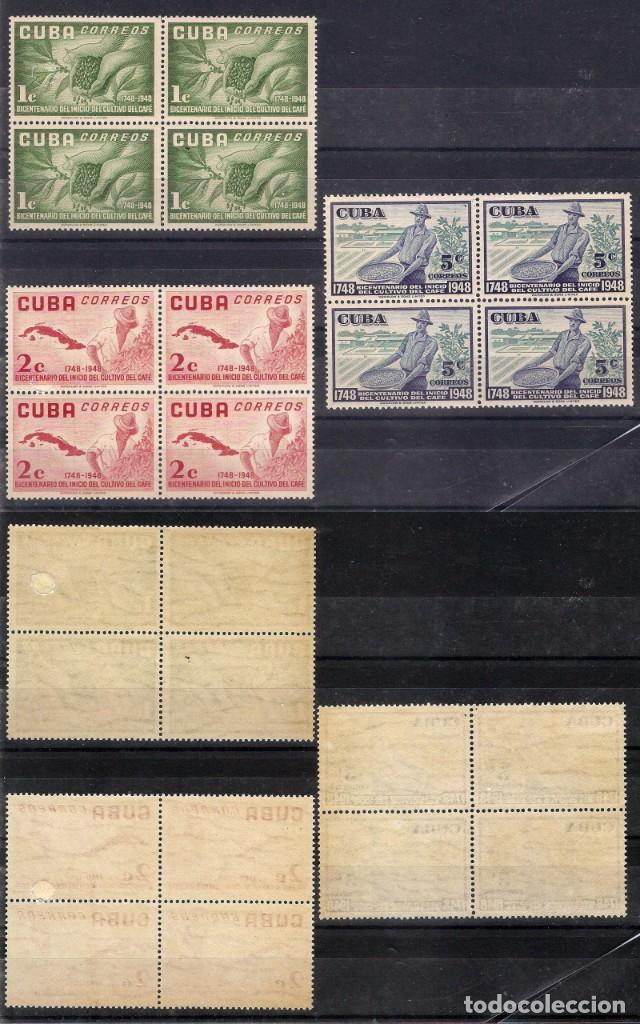 Briefmarken: CUBA,1952,CAT.YT.364/366.BLOQUES DE CUATRO.