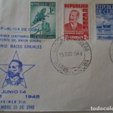 Sellos: CUBA. I CENTENARIO DEL NACIMIENTO DEL GENERAL ANTONIO MACEO. FRONTAL. 6 SELLOS CONMEMORATIVOS. 1948. Lote 139778122