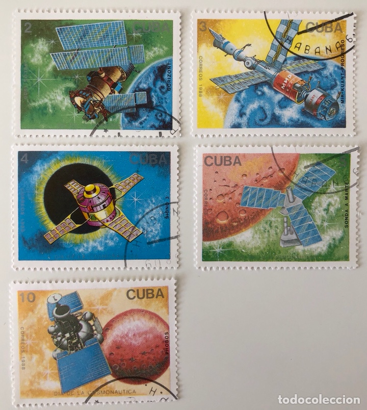 Timbres: Lote de 5 sellos CTO originales de Cuba- espacio