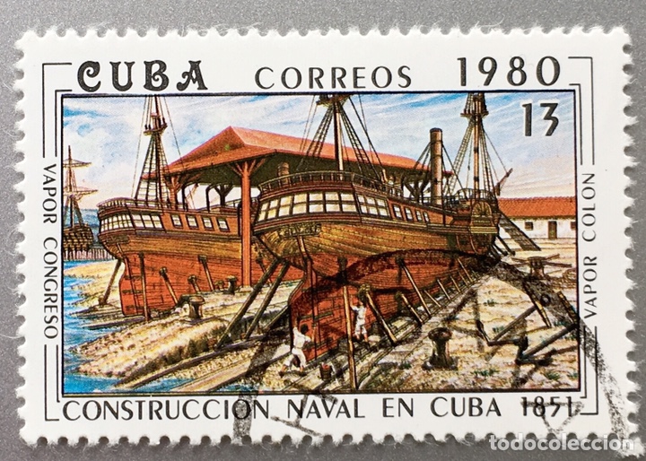 Sellos: Cuba. Construcci&oacute;n Naval - Foto 1