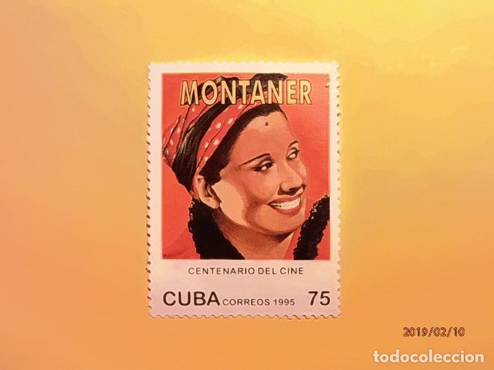 Sellos: CUBA 1995 - EL CINE - RITA MONTANER. - Foto 1