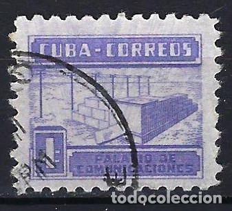 Sellos: CUBA 1951 - PALACIO DE COMUNICACIONES - TASAS - MICHEL 11 YVERT 345 - USADO - EDIFICIOS - Foto 1