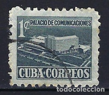 Sellos: CUBA 1952 - PALACIO DE COMUNICACIONES- TASAS - MICHEL 16 YVERT 353 - USADO - EDIFICIOS - Foto 1