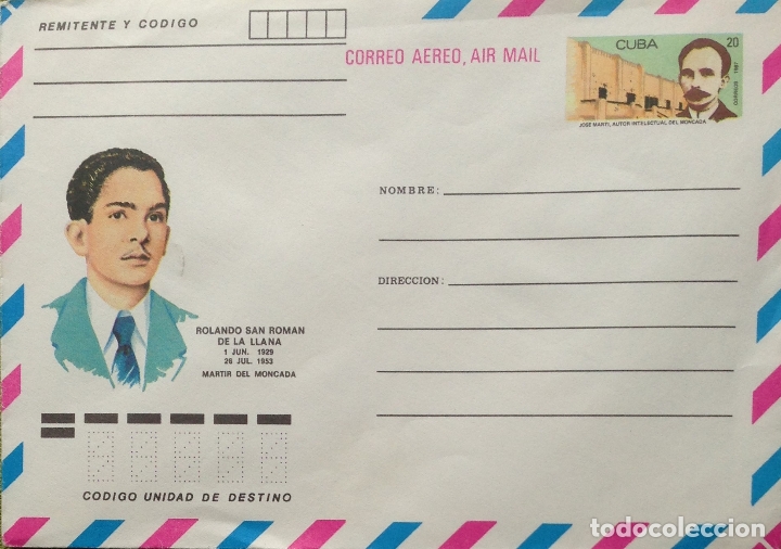 Sellos: CUBA SOBRE CORREO A&Eacute;REO 1987 - Foto 1