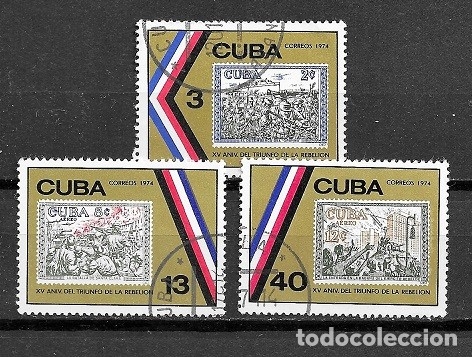 Briefmarken: Cuba,1974,15 aniversario de la revoluci&oacute;n,yvert 1730-1732,usado