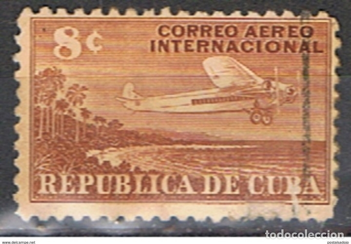 Sellos: CUBA // YVERT 38 AEREO // 1948 ... USADO - Foto 1