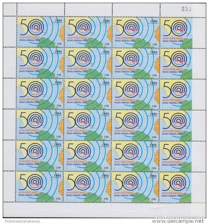 Francobolli: 2011.503 CUBA 2011 COMPLETE MNH SHEET. 50 ANIV DE RADIO HABANA.