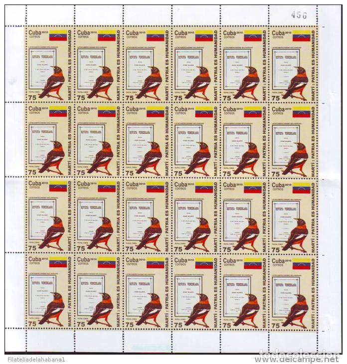 Briefmarken: 2010.531 CUBA COMPLETE MNH SHEET 2010 BIRD NEWSPAPER MARTI. AVES PAJAROS PERIODI