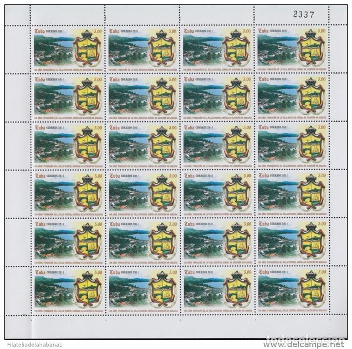 Sellos: 2011.504 CUBA 2011 COMPLETE MNH SHEET. 500 A&Ntilde;OS DE LA FUNDACION DE BARACOA.