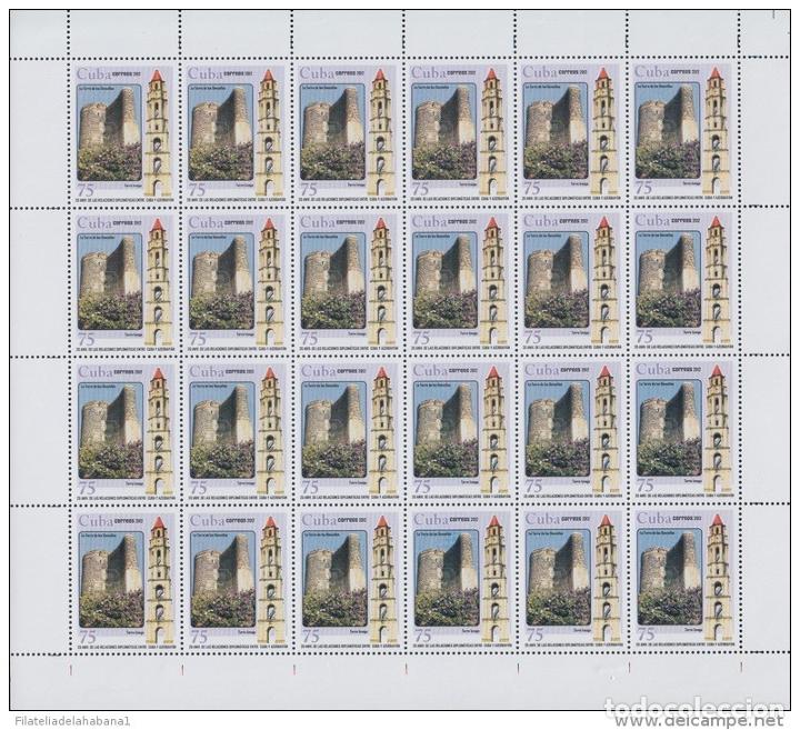 Sellos: 2012.507 CUBA 2012 COMPLETE MNH SHEET. AMISTAD CON AZERBAIAN. TORRE IZNAGA. CENTRAL AZUCARERO TRINID