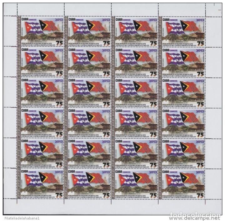 Sellos: 2012.514 CUBA 2012 COMPLETE MNH SHEET. RELATIONSHIP TIMOR ORIENTAL. TIMOR LESTE