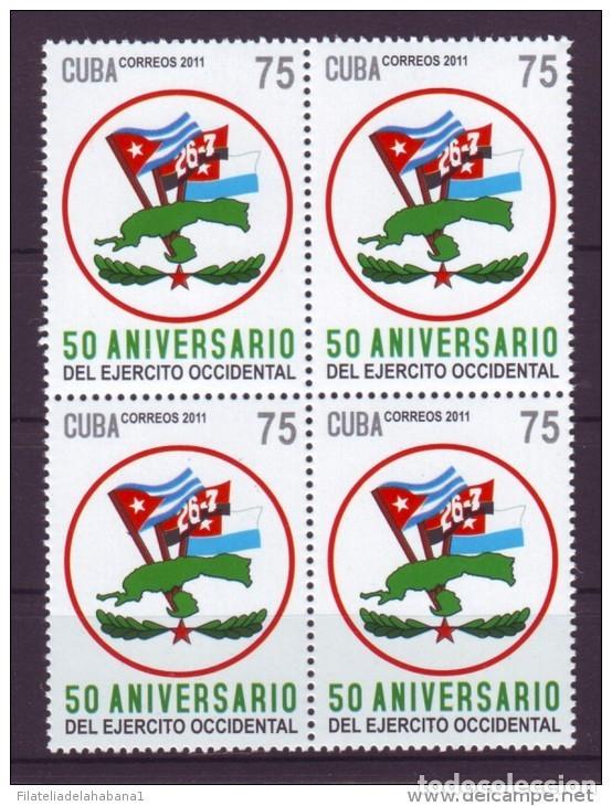 Sellos: 2011.46 CUBA 2011 BLOQUE 4. 50 ANIV DEL EJERCITO OCCIDENTAL. - Foto 2