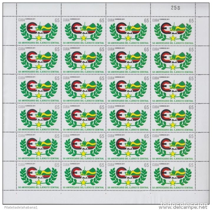Stamps: 2011.511 CUBA 2011 COMPLETE MNH SHEET. 50 ANIV DE EJERCITO CENTRAL.