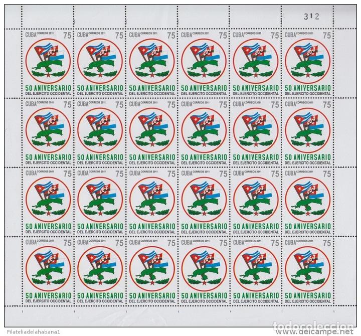 Francobolli: 2011.516 CUBA 2011 COMPLETE MNH SHEET. 50 ANIV DEL EJERCITO OCCIDENTAL. ARMY.
