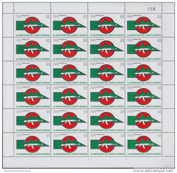 Stamps: 2011.512 CUBA 2011 COMPLETE MNH SHEET. 50 ANIV DEL EJERCITO ORIENTAL. ARMY.
