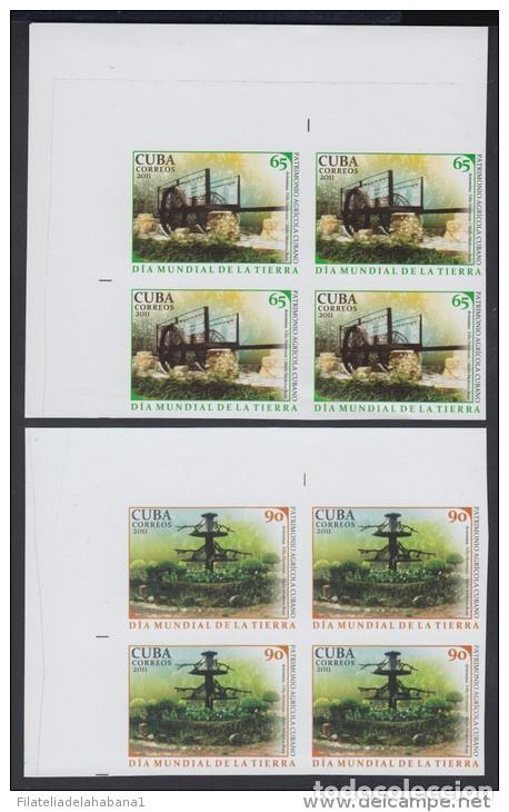 Stamps: 2011.100 CUBA 2011 MNH IMPERFORATED PROOF BLOCK 4 COMPLETE SET. DIA DE LA TIERRA. WORLD LAND DAY. PA