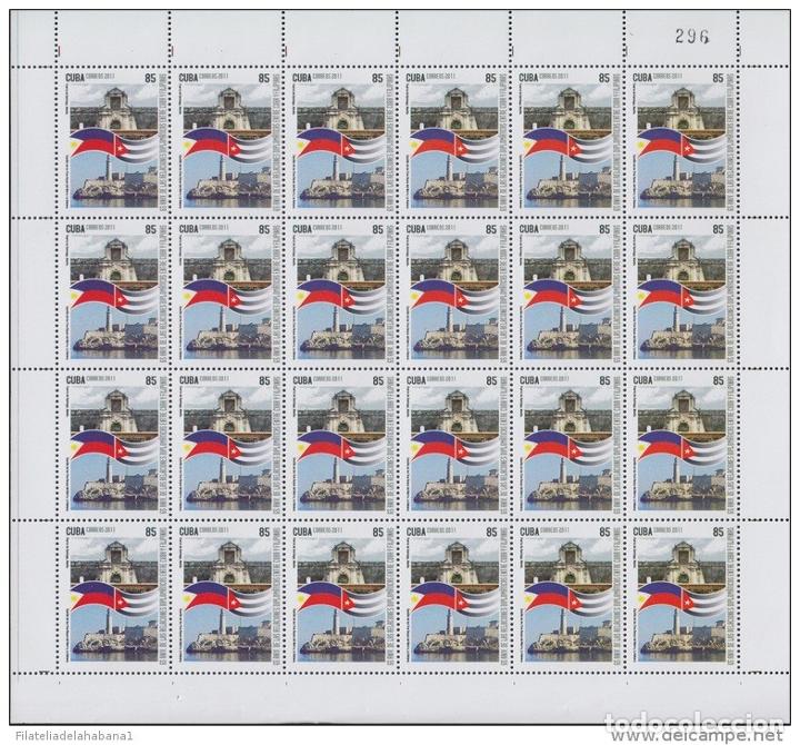 Stamps: 2011.505 CUBA 2011 COMPLETE MNH SHEET. 65 ANIV DE LAS RELACIONES DIPLOMATICAS CUBA-FILIPINAS.