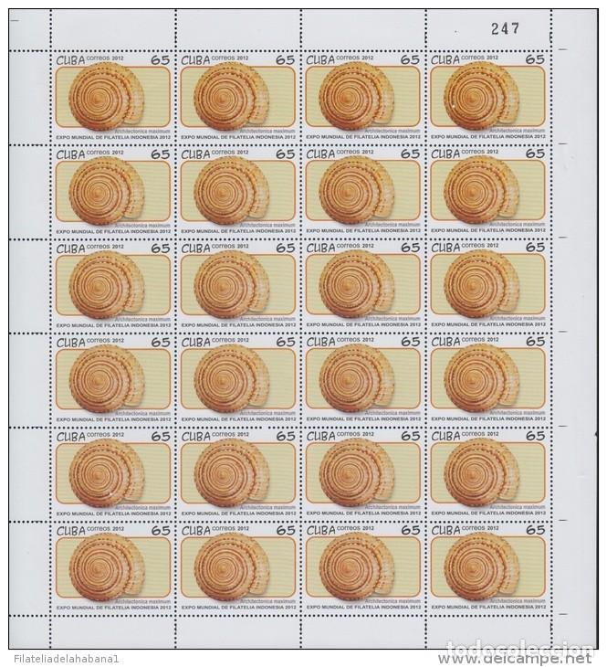 Stamps: 2012.527 CUBA 2012 COMPLETE MNH SHEET.  EXPO INDONESIA. SNAIL. CARACOLES.