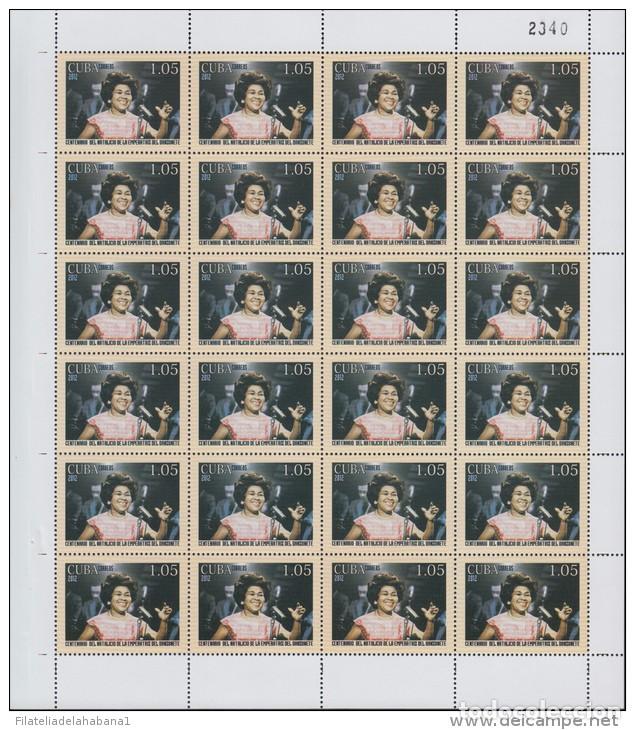 Stamps: 2012.509 CUBA 2012 COMPLETE MNH SHEET.  EMPERATRIZ DEL DANZON. MUSICA. MUSIC.