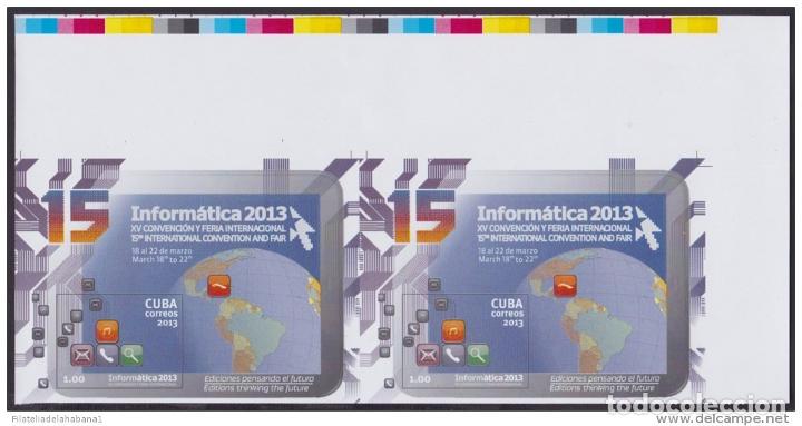Sellos: 2013.381 CUBA MNH PROOF ERROR BLOCK IMPERF ERROR MNH PROOF INFORMATICA HF. - Foto 1