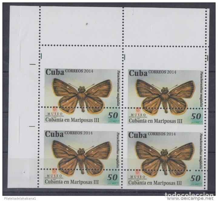 Sellos: 2014.223 CUBA PROOF ERROR BLOCK. PERFORATION ERROR BUTTERFLIES MARIPOSAS - Foto 1