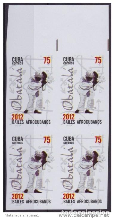 Sellos: 2012.251 CUBA MNH PROOF ERROR BLOCK IMPERF ERROR MNH PROOF OBATALA DANCE. - Foto 2