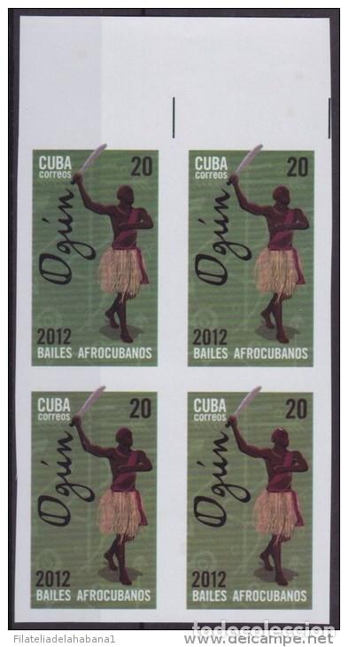 Sellos: 2012.256 CUBA MNH PROOF ERROR BLOCK IMPERF MNH PROOF OGGUN OGUN DANC - Foto 2