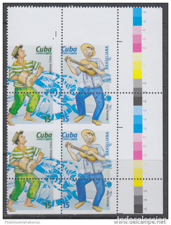 Sellos: 2013.300 CUBA MNH PROOF ERROR BLOCK. PERFORATION ERROR. BRASIL. BRAZIL. - Foto 2