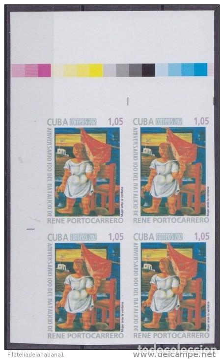 Sellos: 2012.275 CUBA 2012 MNH PROOF IMPERFORATED BLOCK 4 ART RENE PORTOCARRERO.