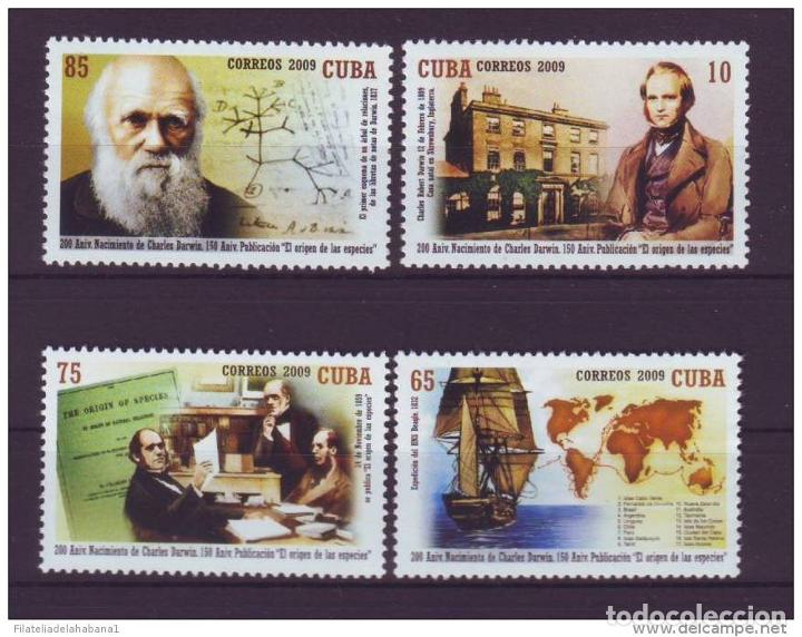 Sellos: 2009.22 CUBA 2009 COMPLETE SET MNH CHARLES DARWIN EVOLUTION. EAGLE SHIP. EVOLUCION. - Foto 1